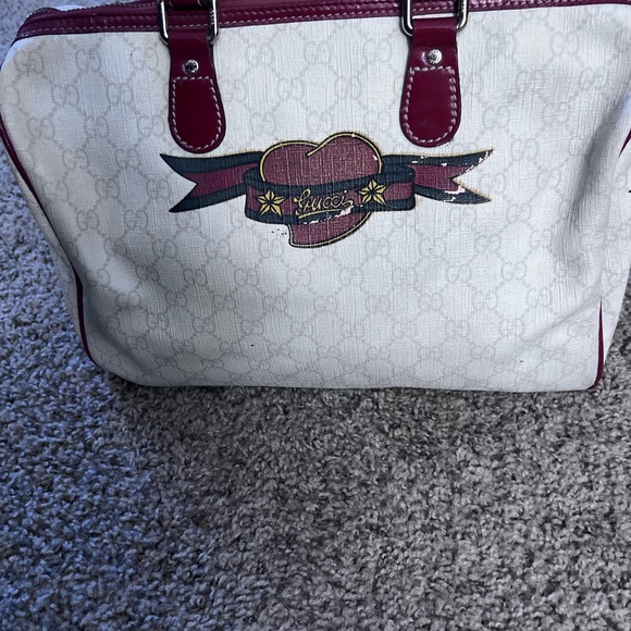 Gucci Coated Canvas Monogram Medium Tattoo Birds Joy Boston bag - Picture 4 of 9